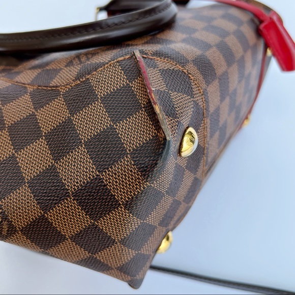 Louis Vuitton Kaisa Tote Satchel PM N51554 Damier Ebene Cerise Red Brown - Picture 6 of 13